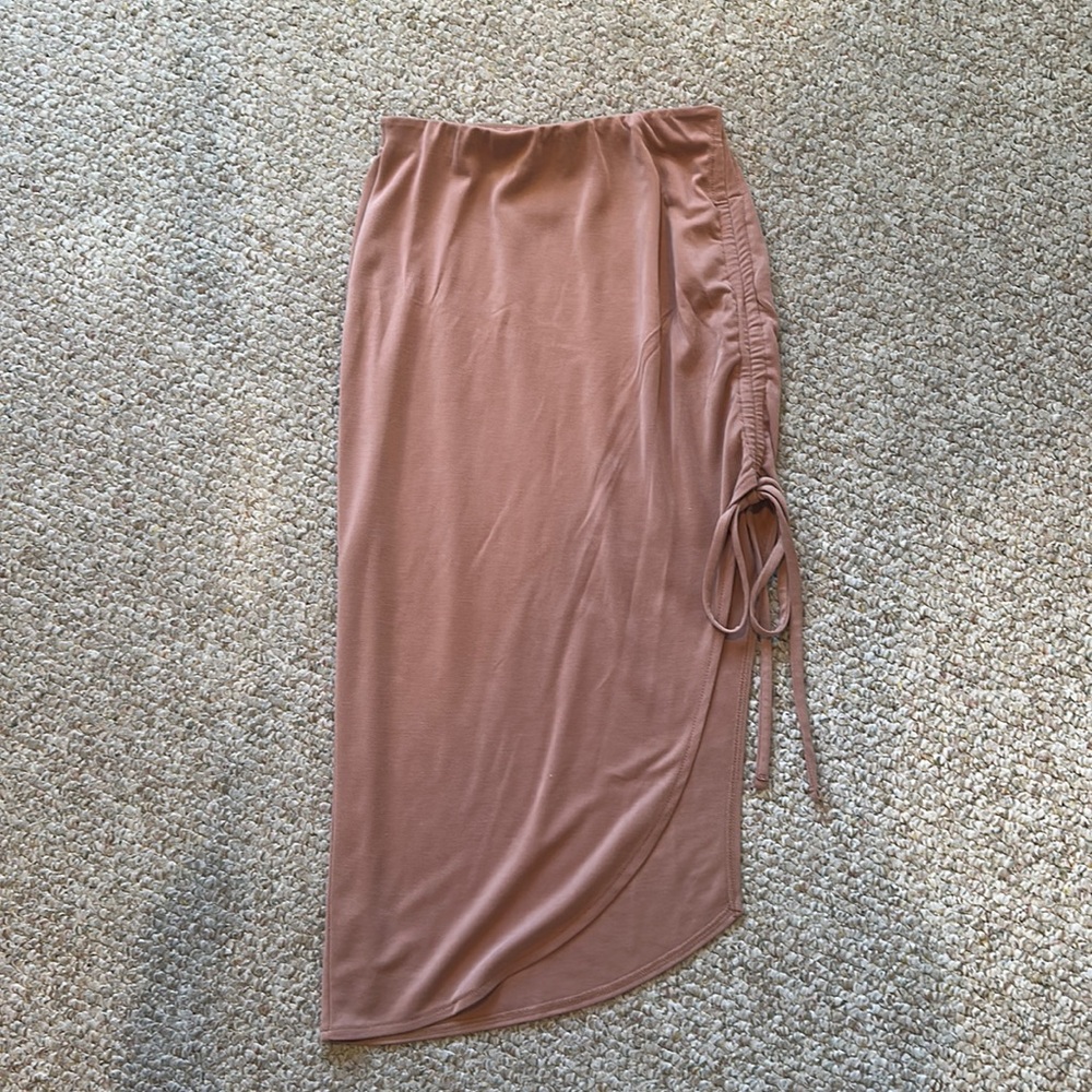 Open Edit Midi Side Rouched Skirt